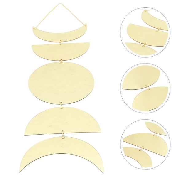 GOOHOCHY Golden Acrylic Moon Phase Hanging Mirror for Bedroom Decor with Creative Style 7.9 Inches