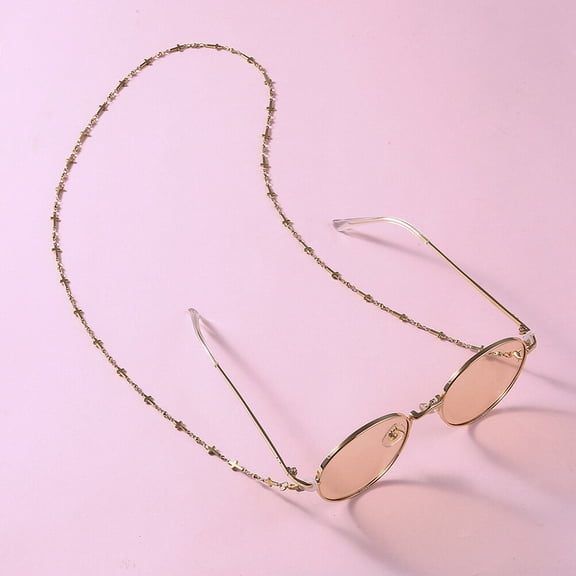 GOOHOCHY Golden Alloy Glasses Cords with AntiSlip Eyeglasses Chain Ideal for Running Hiking Cycling Wear Resistant Not Easy to Break 1Pc