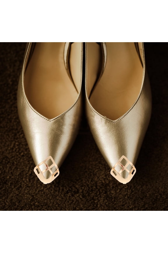 Heel Tip Covers Golden Metal 3 Pairs 1.5in