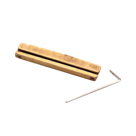 GOOHOCHY Golden Brass Bridge for Acoustic Guitar Replacement Parts Adjustable Bell Nut 1 Piece