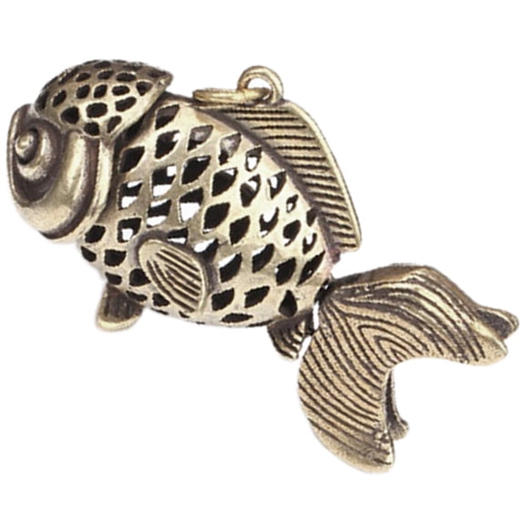 GOOHOCHY Golden Brass Fish Statue for Decoration Durable and Chic Design Matches Most Home Decor Styles 6.5 Inches