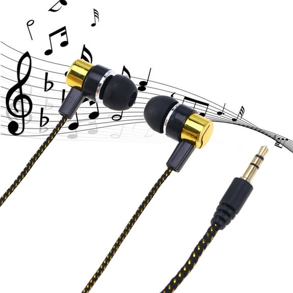 GOOHOCHY Golden Heavy Bass Headphones with Noise Cancelling, Ergonomic Design, Comfortable Fit, 3.5mm Plug for Immersive Audio