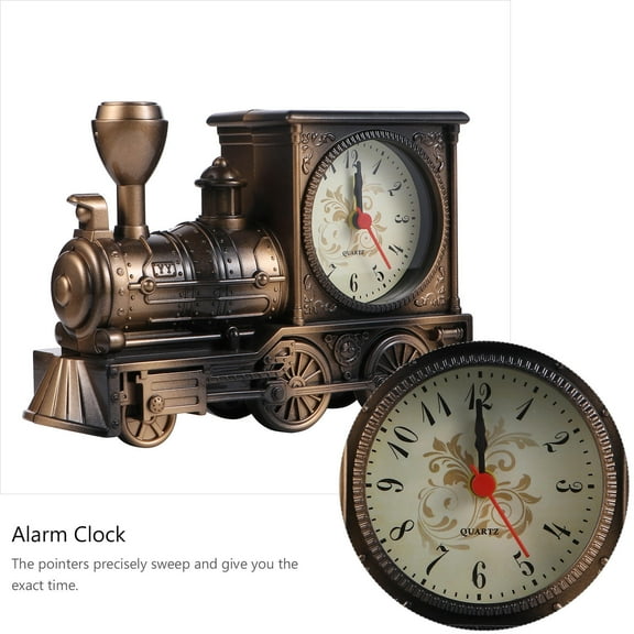 GOOHOCHY Golden Retro Clock with Plastic Design for Decor Compact Size 4.5 Inches