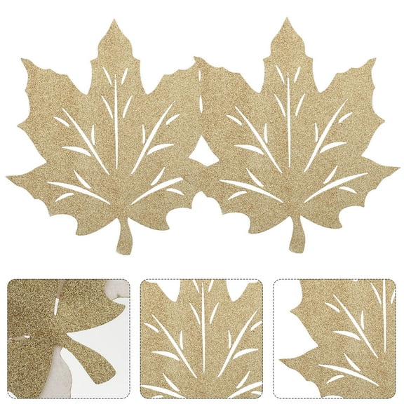 FUEENIRVA 2Pcs Golden Tsgiving Table Mats Nonwovens Placements for Dining Table Decorative and Protective Use