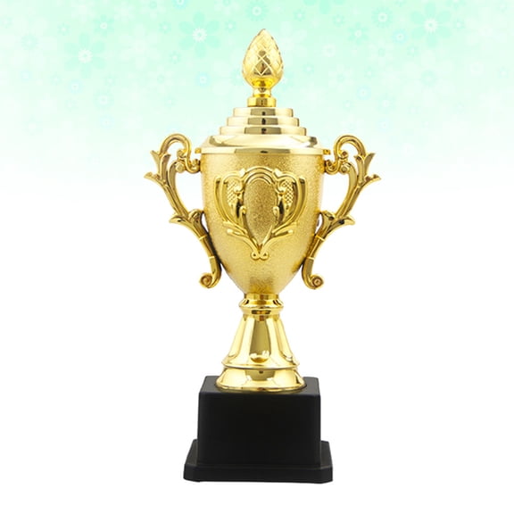 GOOHOCHY Golden Trophy for Awarding Kids and Contestants Ideal for Parties and Ceremonies with Black Base 24cm