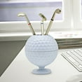 thumbnail image 1 of GOOHOCHY Golf Themed Pen Holder with Storage for Desk Decor and Office Gifts Cool Gadgets for Men White Plastic Metal 5.5 Inches, 1 of 8