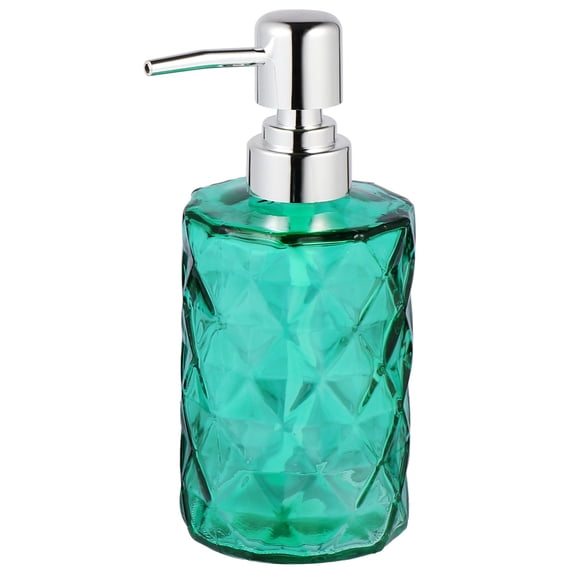 GOOHOCHY Green Glass Cosmetic Bottles with Silver Pump Heads for Storage Refillable and 2pcs