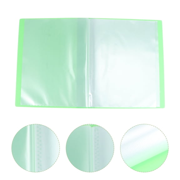 GOOHOCHY Green Plastic A4 Document Folder with 20 Pockets, Storage Organizer for School, Office, and Home Use
