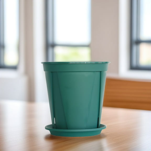 GOOHOCHY Green Plastic Plant Pot for Indoor and Outdoor Use Lightweight Breathable Design Set of 5