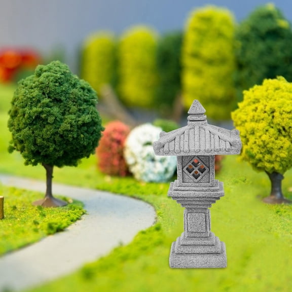 GOOHOCHY Grey Bluestone Mini Pavilion Statue for Decoration with Realistic Appearance and Fine Workmanship 3.15 Inches