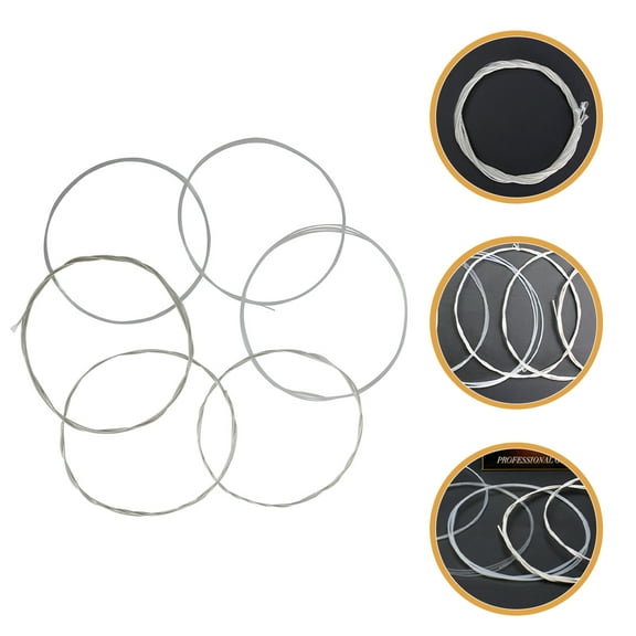 GOOHOCHY Folk Guitar Strings Nylon Cord 6 Strings Silver