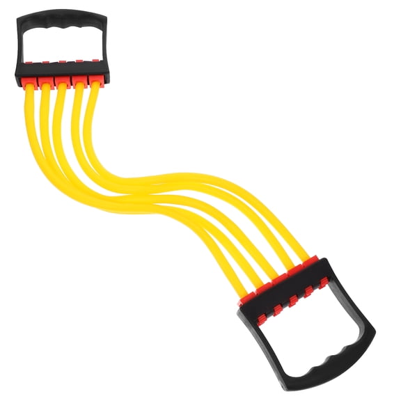 FUEENIRVA Chest Exerciser for Men Yellow Elastic Fitness Rope with Grip Handles
