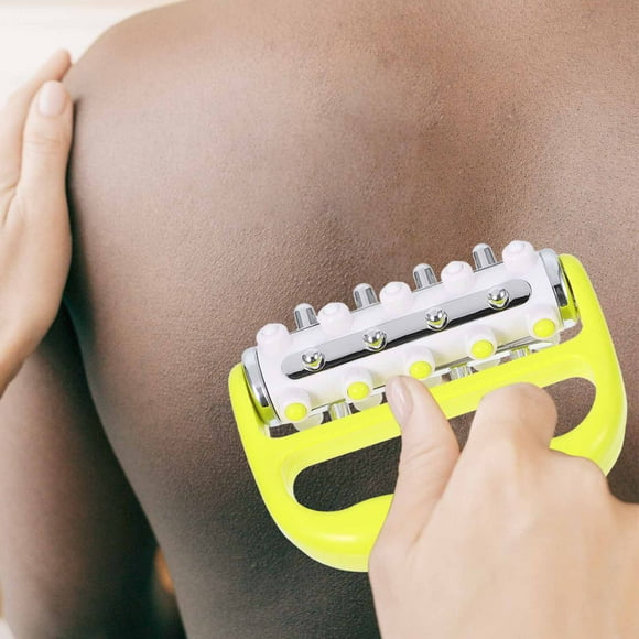 GOOHOCHY Hand Roller Massager for Cellulite Massage Lymphatic Drainage Massager for Thighs Tummy Butt Massage for Hands Yellow