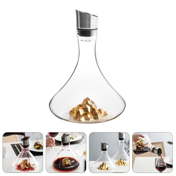 Mobutofu Elegant Crystal Wine Decanter 1Pc Fast Aeration Design for Home and Bar Wine Storage