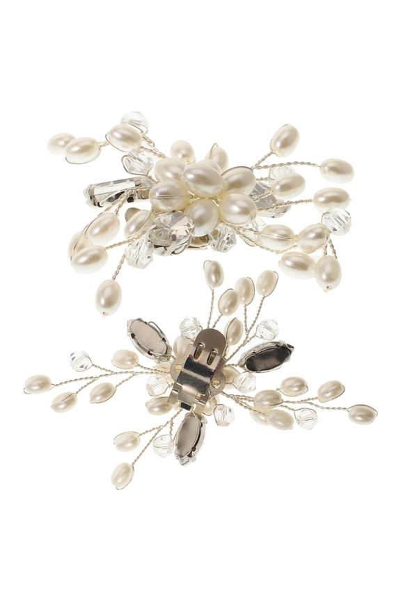 Handmade Shoe Buckles Bride Rhinestone Shoes Decoration Clips White