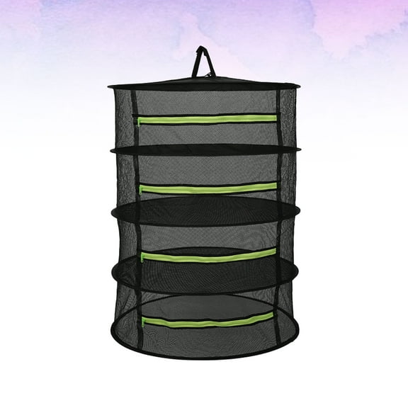 GOOHOCHY Hanging Sandnet Flower Herbs Herb Drying Net Plant Drying Rack 45X45CM Black