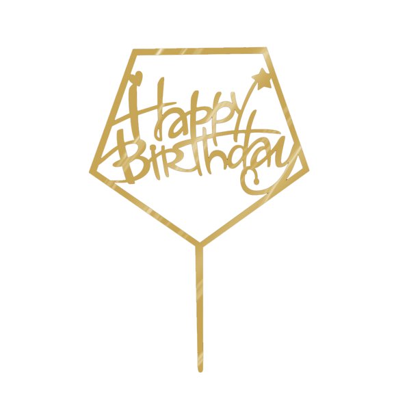 GOOHOCHY Golden Cake Topper for Adults - Elegant Cake Decorating Tool for Party Celebration
