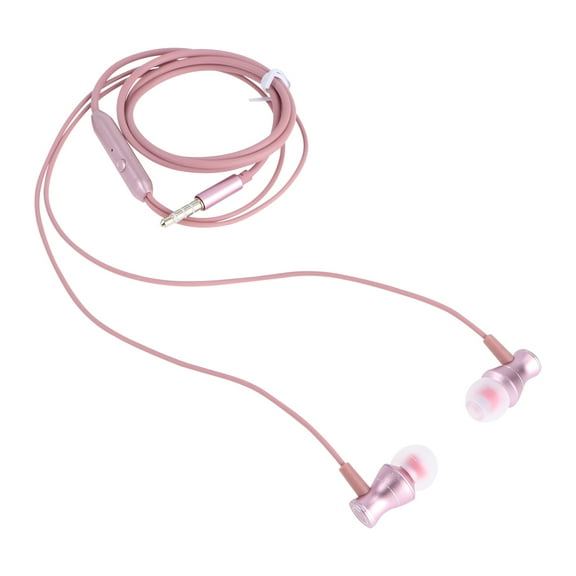 GOOHOCHY Headphone 3.5mm Jack Earphone Sweatproof Stereo Strong Bass Music Headset with Mic for Phone Rose Gold