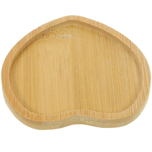 ADDHAT Wooden Fruit Plate Natural Wood Color for Family Dish 1 Pc 4.1X3.9X0.4In