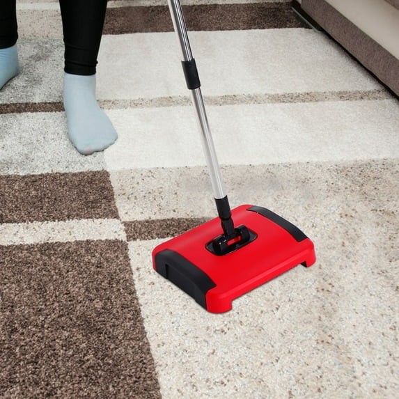 GOOHOCHY Hemoton 1 Set Handheld Carpet Sweeper Manual Vacuum with Rotating Brush Rolls for Pet Hair and Dust Removal