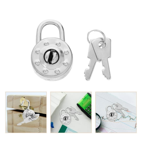 GOOHOCHY Hemoton 1 Set Mini Round Padlocks with Keys for Diaries Small Vintage Style Locks Cute Small Locks with Keys for Locker