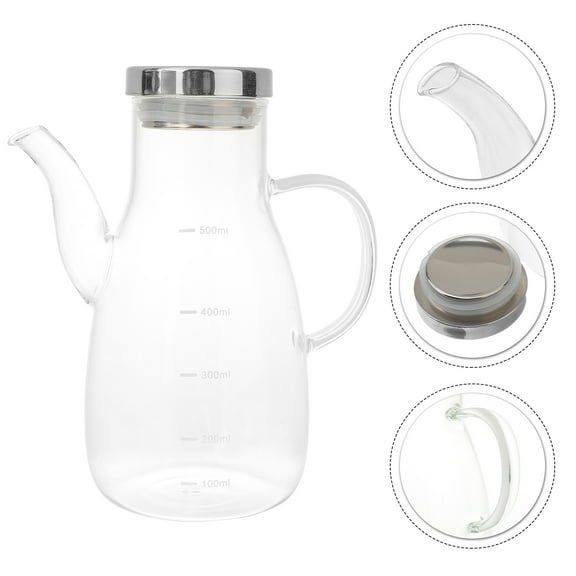 GOOHOCHY High Borosilicate Glass Oil Dispenser with DripFree Nozzle for Home Kitchen Use 500ml