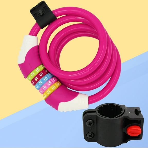 GOOHOCHY High Security 5 Combination Cable Lock for Bike Use Made of Steel with Durable ABS Pink 1PC