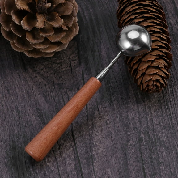 GOOHOCHY Sealing Wax Spoon for Melting and Pouring with Metal and Wood Handle Multi 12x2.8cm
