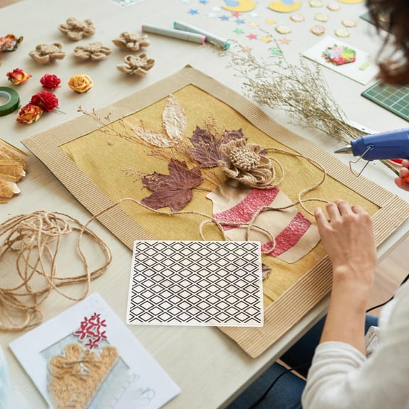 GOOHOCHY HighQuality Plastic Embossing Template for DIY Decoration and Scrapbooking 3D Stencil 6.5 x 5.5 Inches White