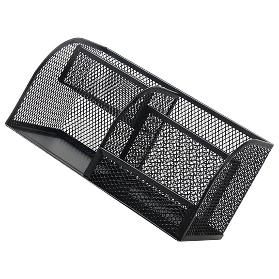 GOOHOCHY Large Black Metal Desk Organizer, 20x10x10CM, Office & Home Storage Holder for Desk Accessories