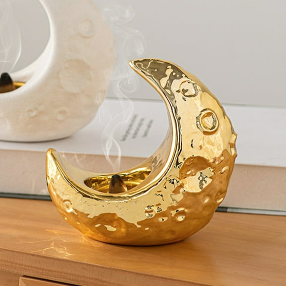 Mobutofu Tealight Wax Melt Warmer Incense Burner Golden Ceramic 1Pcs for Sauna Room