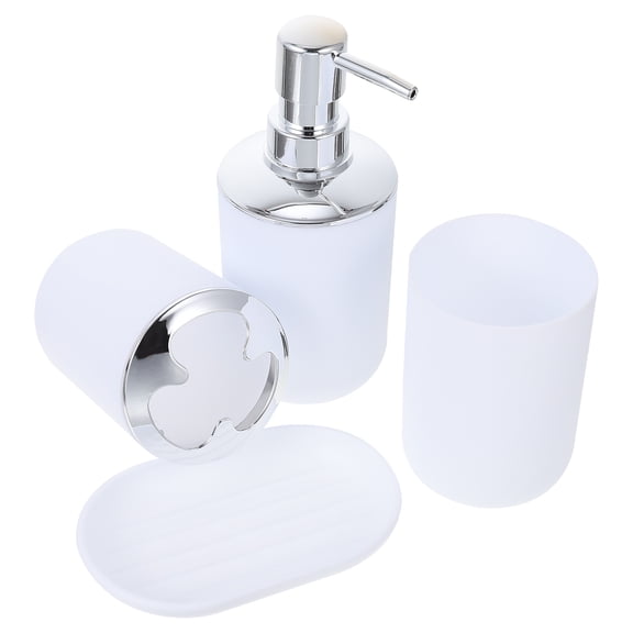 Mobutofu White Plastic Bathroom Accessory Set, 6.7x2.6in, 1 Set - and Stylish Bath Organizer
