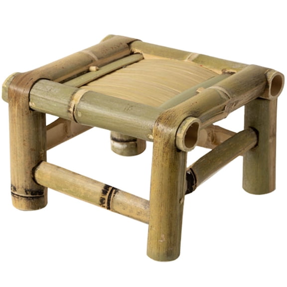 GOOHOCHY Home Retro Bamboo Stool Light Brown Small Sitting Stool Practical and Space Saving