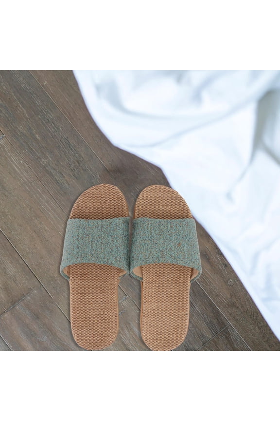 GOOHOCHY Home Slippers Couple Casual Shoes Linen Wonderful Workmanship Skidproof