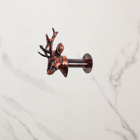 GOOHOCHY Deer Head Wall Hook Red 1 Set 5.5x5.1x2.9in