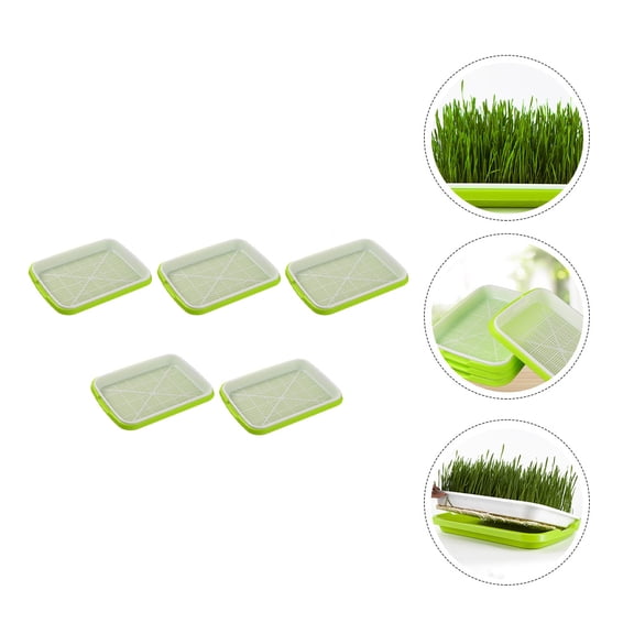 GOOHOCHY Bean Sprout Germination Device Sprouting Basin Green Plastic 5Pcs Breathable