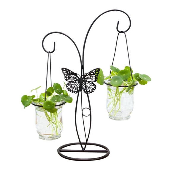 GOOHOCHY Hydroponic Vase Decorative Vases Home Hanging Planter Terrarium Black