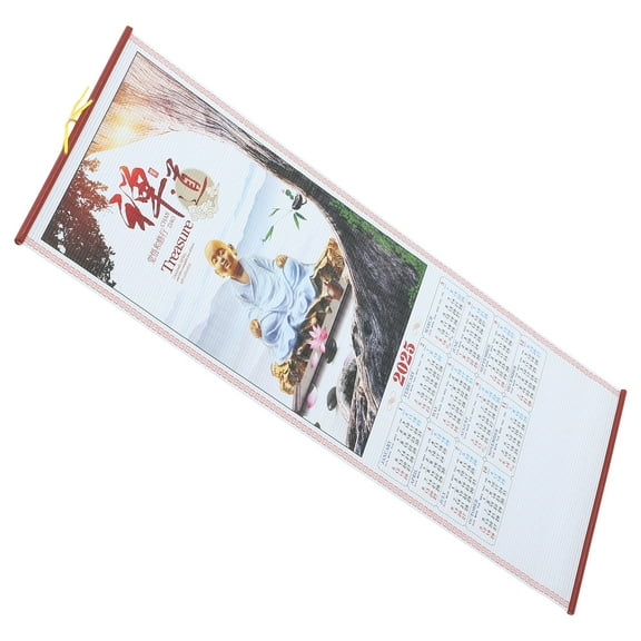 GOOHOCHY Imitation Rattan Hanging Scroll Calendar Monthly Wall Office Mother