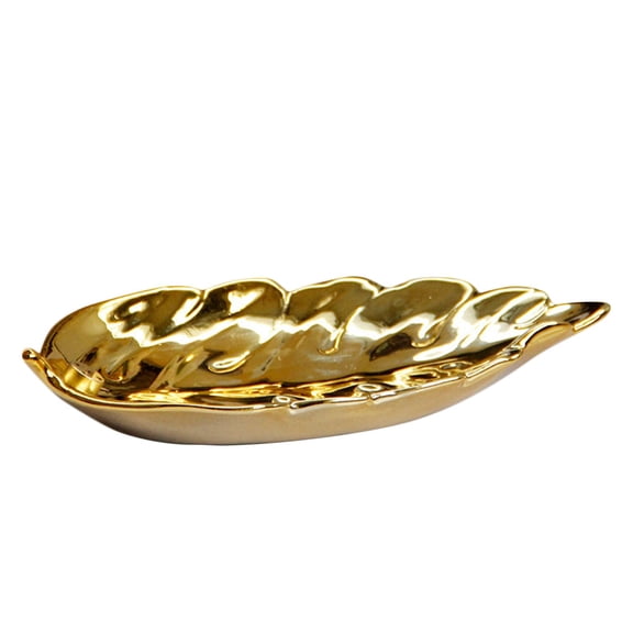 GOOHOCHY Incense Burner Scented Leaf Shape 18.9X8.7X3.3CM Golden