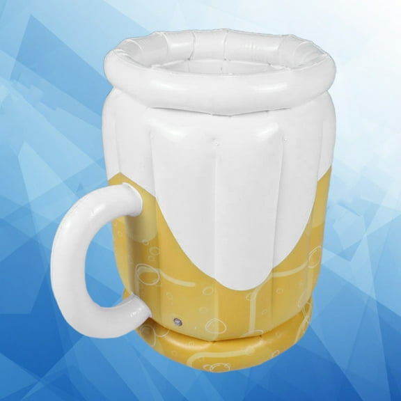 GOOHOCHY Inflatable Ice Bucket PVC Beer Cooler for Parties BBQs Pools Beach Weddings White