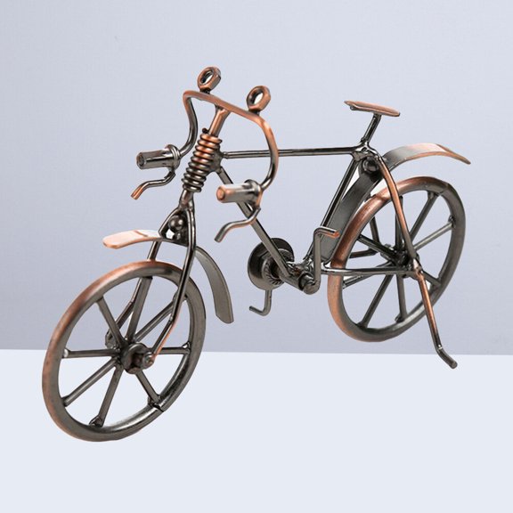 GOOHOCHY 15.5 Inch Iron Bike Model Decorative Mold Steel Sculpture for Home Office Desk and Shelf Decor