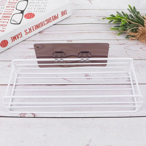 GOOHOCHY Iron Kitchen Storage Hanging Shelves Bathroom Frame Square Storage Holder (White)