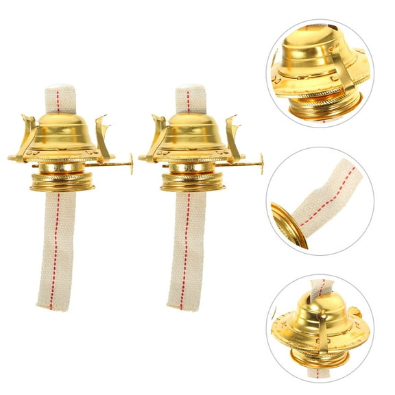 GOOHOCHY Kerosene Lamp Replacement Burner in Golden Aluminum Alloy for Sports with Versatile Wick 2 Pieces