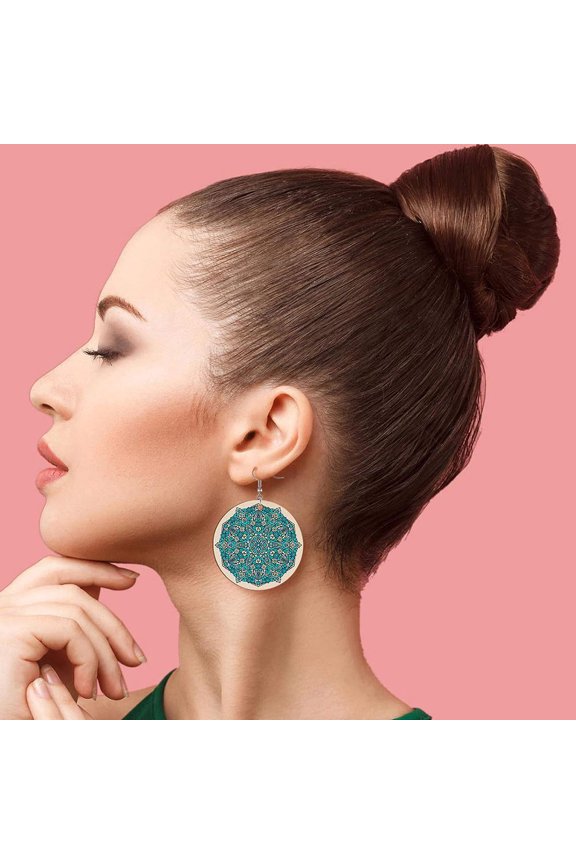 Hanging Earring Blanks Wooden Earrings Round 1 Set