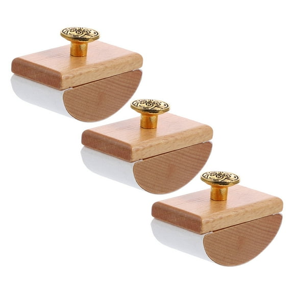 GOOHOCHY Khaki Wooden Rocking Ink Blotter for Calligraphy Enthusiasts with Effective Absorption and Stylish Design 3pcs