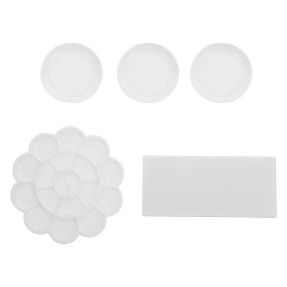 GOOHOCHY Kids Palette Practical Color Mixing Plate Set Child 21X9.5X2.2CM White