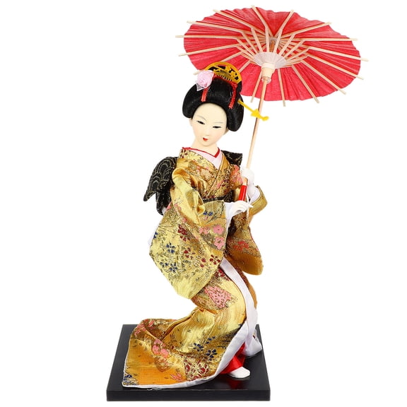 GOOHOCHY Living Room Kimono Geisha Doll Yellow Resin 1Pack