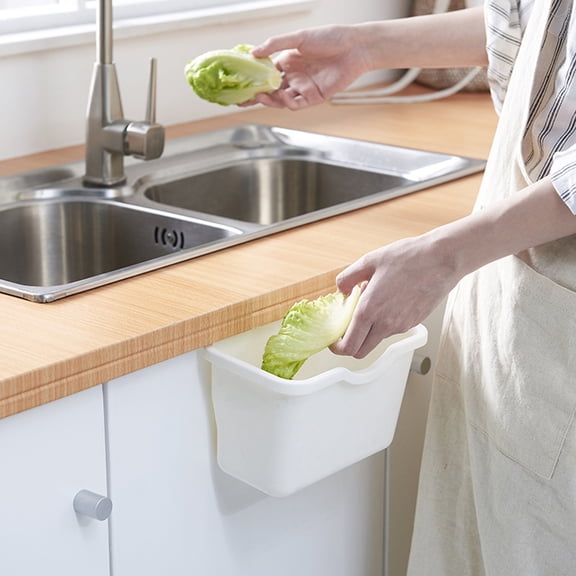 GOOHOCHY Kitchen Organization Hanging Trash Bin PP 2Pcs 8.3x5.3x4.9In
