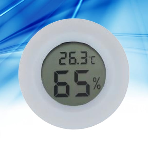 GOOHOCHY LCD Round Shape Mini Humidity Temperature Meter Hygrometer Room Indoor Thermometer(White)