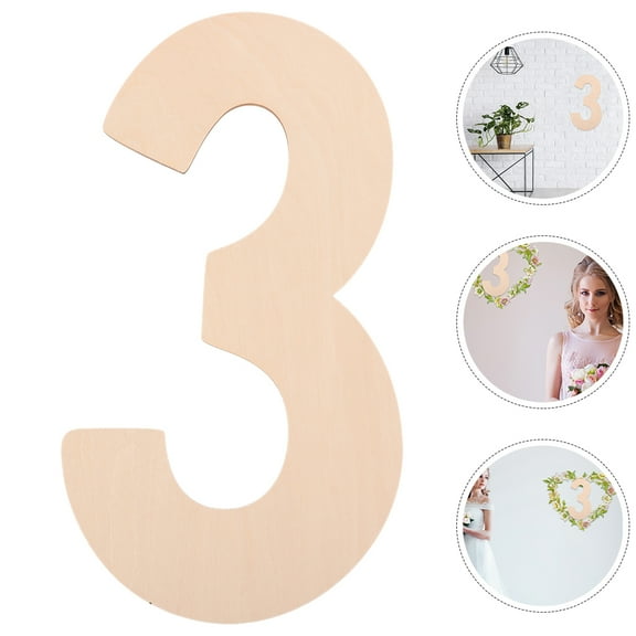 GOOHOCHY Large Wooden Number Plaque for Decor Unfinished Wood Beige Color Great for Home or Event Decoration Wide Applications Fine Detail